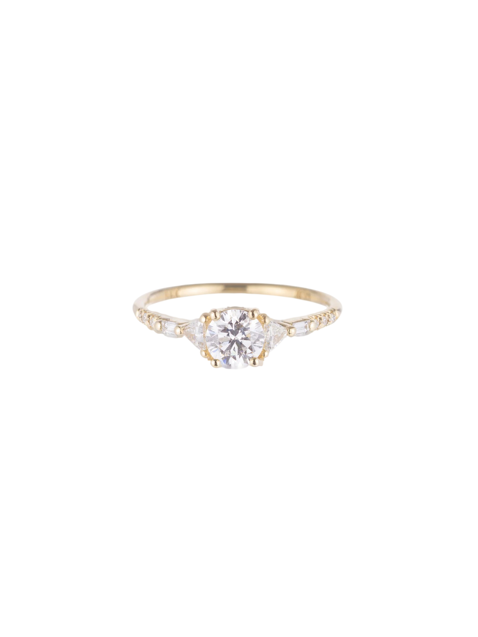 Equilibrium Trillion Baguette Round Diamond Ring